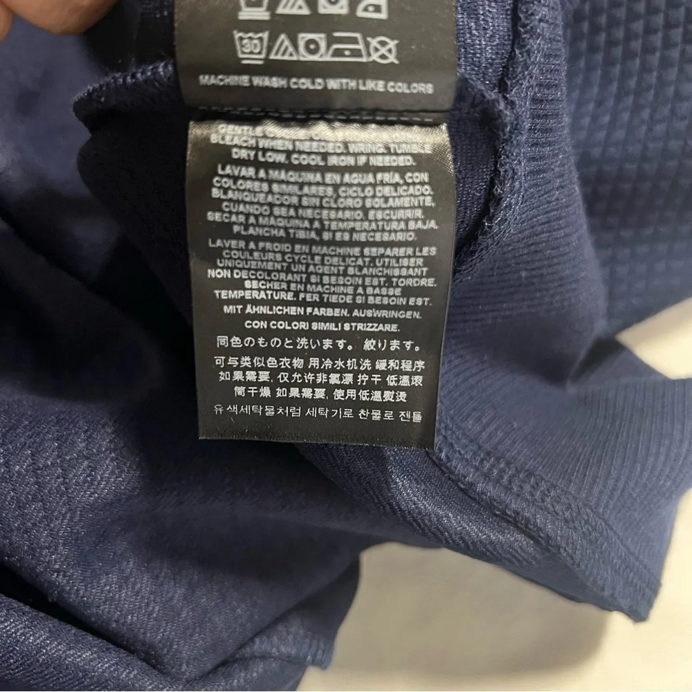GUESS Men’s Medium Eric Jacquard Mock Full Zip Logo Jacket NWT Navy Everyday